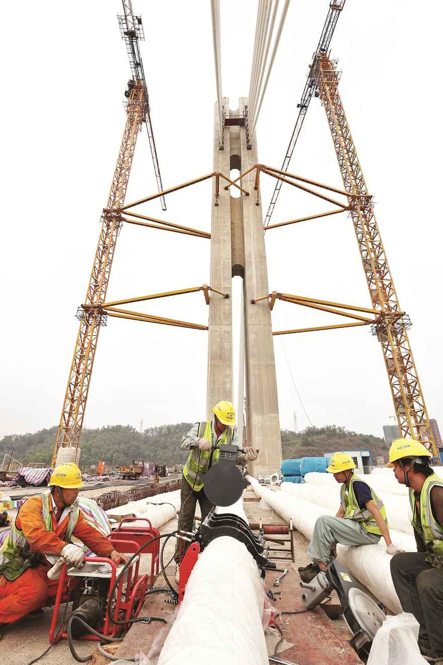 河源hdpe电力管 位于惠州的世界最宽四线无砟轨道矮塔斜拉桥挂索